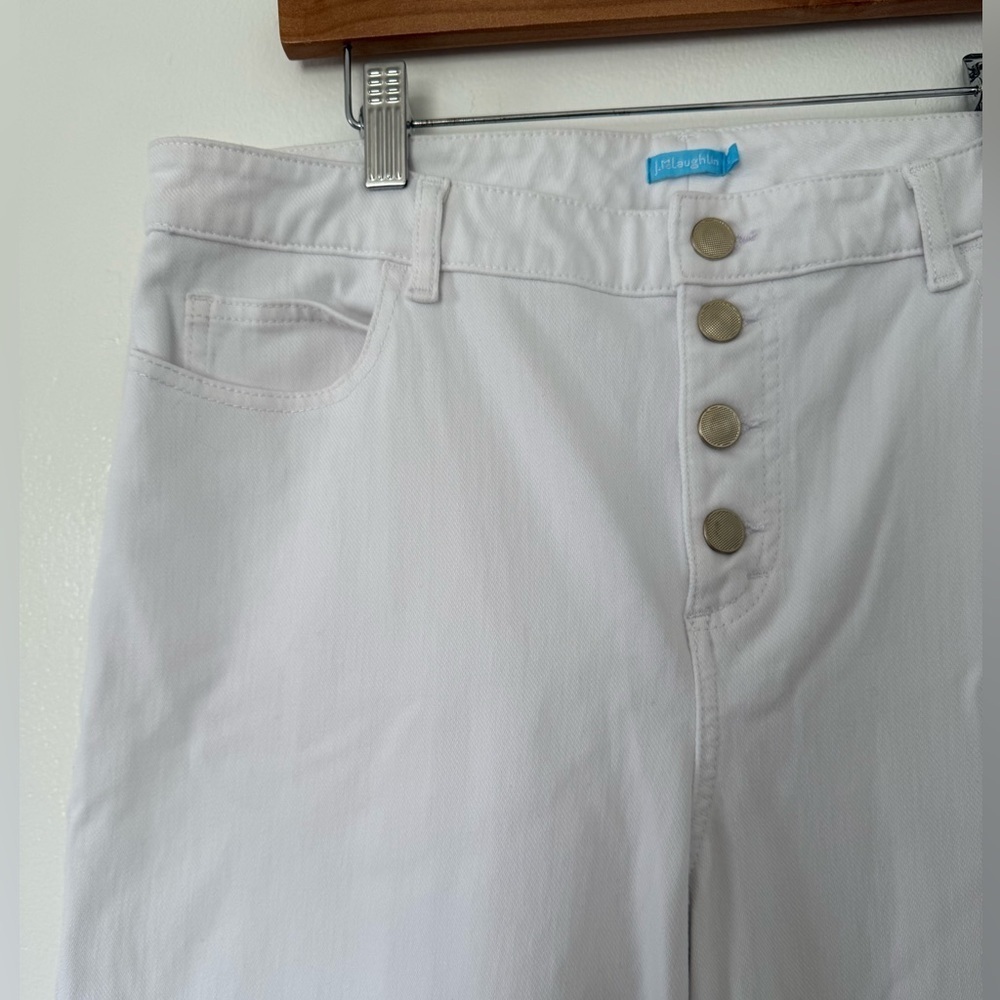 J. McLaughlin White Wide-Leg Denim Pant Size 12 - Picture 2 of 9
